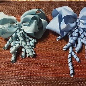 No Boundaries Green and Blue Hair Accessories with Curled Streamers